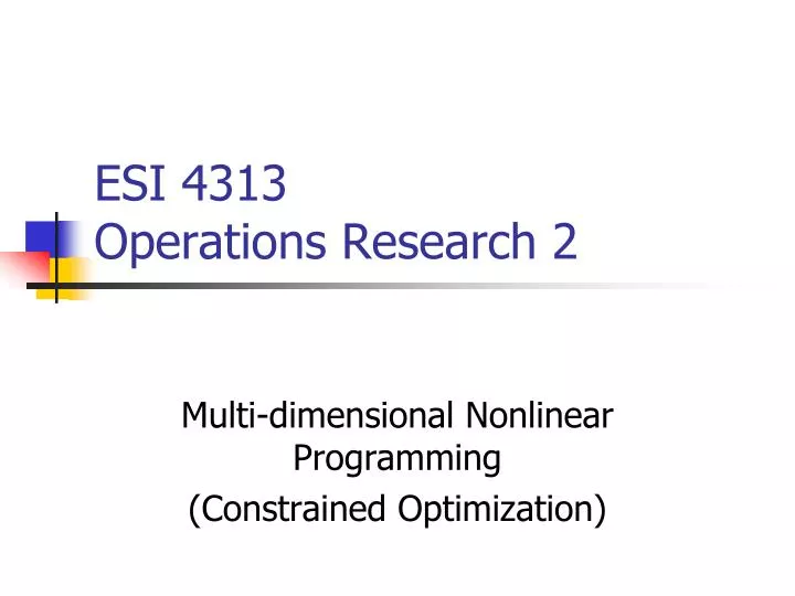 esi 4313 operations research 2