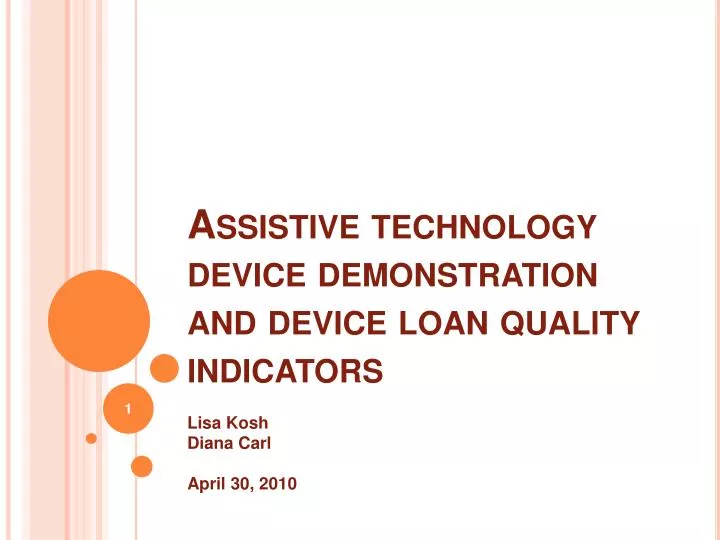 assistive technology device demonstration and device loan quality indicators