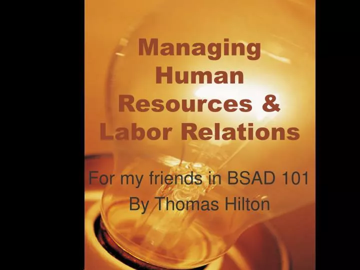 managing human resources labor relations