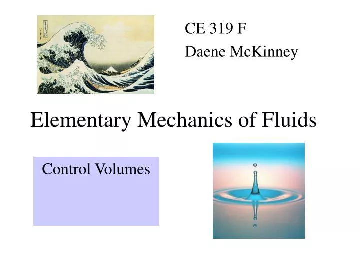 elementary mechanics of fluids