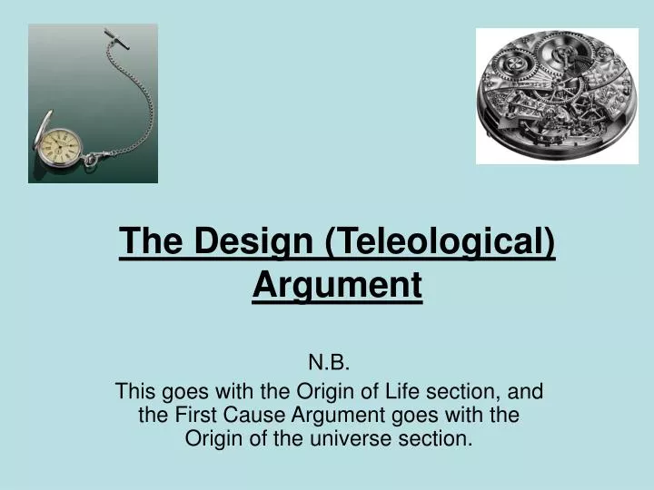 the design teleological argument