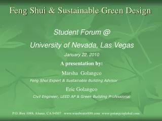 Feng Shui &amp; Sustainable Green Design