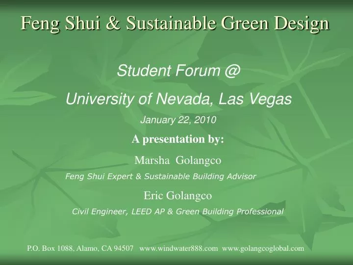 feng shui sustainable green design