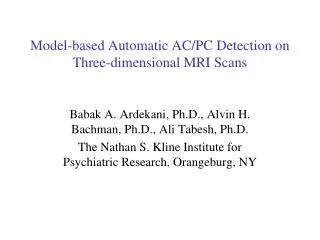 Model-based Automatic AC/PC Detection on Three-dimensional MRI Scans