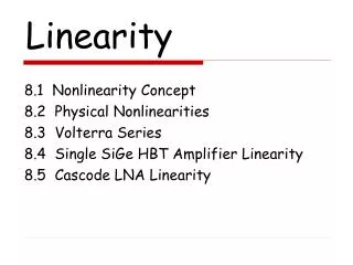 Linearity