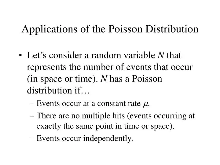 applications of the poisson distribution