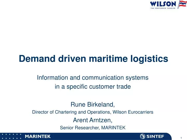 demand driven maritime logistics
