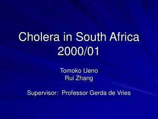 Cholera in South Africa 2000/01