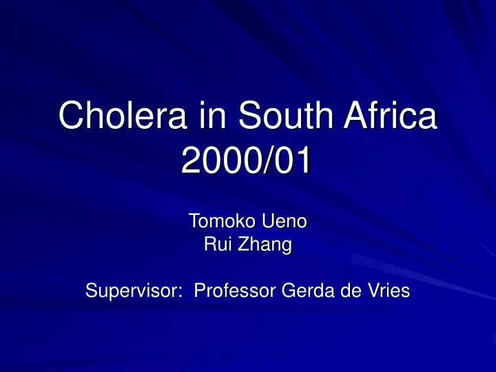 cholera in south africa 2000 01