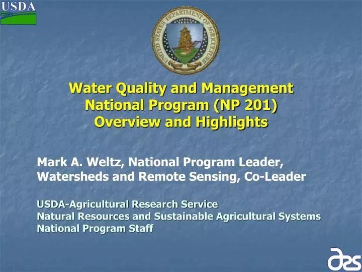 water quality and management national program np 201 overview and highlights