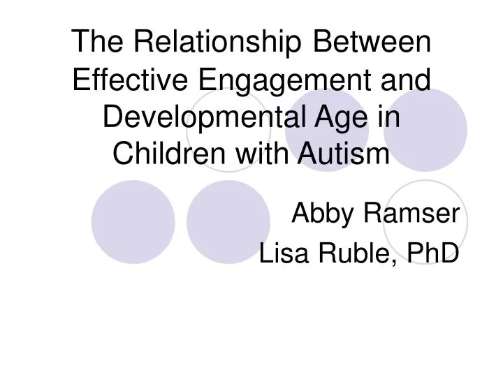 the relationship between effective engagement and developmental age in children with autism