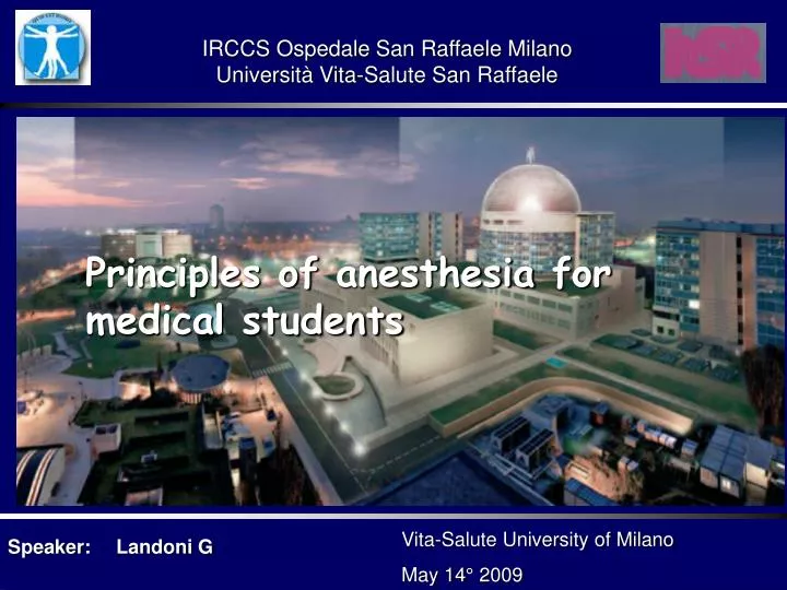 principles of anesthesia for medical students