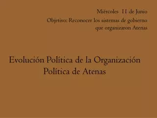 Evolución Política de la Organización Política de Atenas