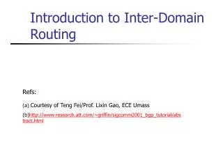 Introduction to Inter-Domain Routing