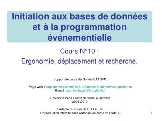 initiation aux bases de donn es et la programmation v nementielle