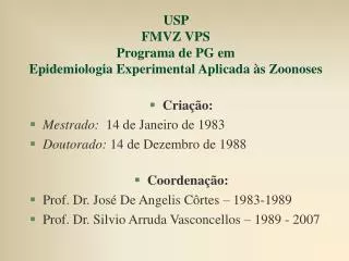 usp fmvz vps programa de pg em epidemiologia experimental aplicada s zoonoses