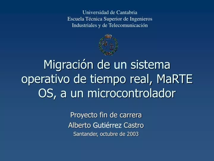 migraci n de un sistema operativo de tiempo real marte os a un microcontrolador