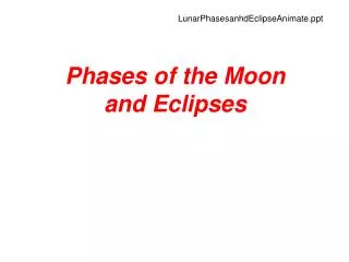 Phases of the Moon and Eclipses