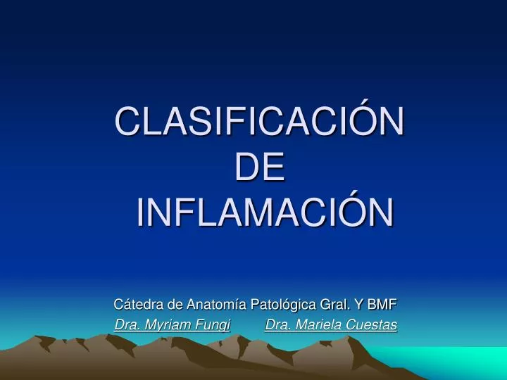 clasificaci n de inflamaci n