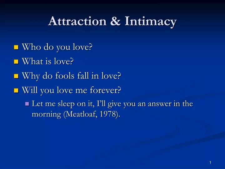 attraction intimacy