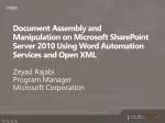 Document Assembly and Manipulation on Microsoft SharePoint Server 2010 Using Word Automation Services and Open XML - slide 1