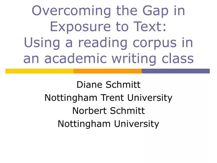 overcoming the gap in exposure to text using a reading corpus in an academic writing class