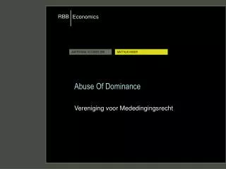 Abuse Of Dominance