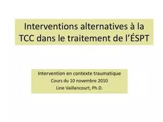 interventions alternatives la tcc dans le traitement de l spt