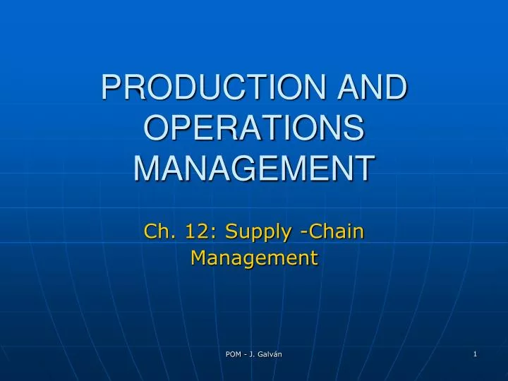 ch 12 supply chain management