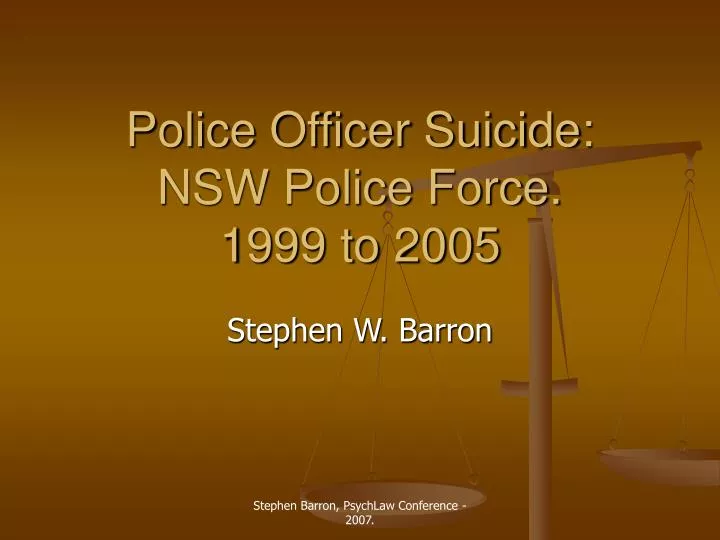 police officer suicide nsw police force 1999 to 2005