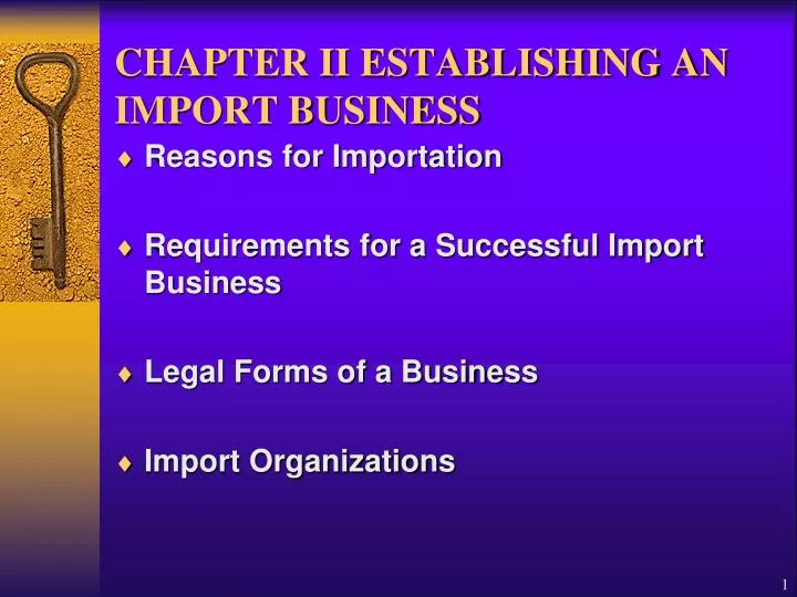 chapter ii establishing an import business