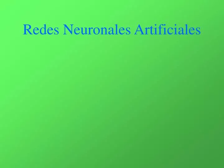 redes neuronales artificiales