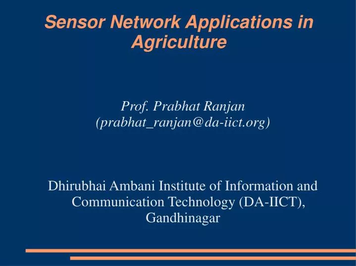 sensor network applications in agriculture