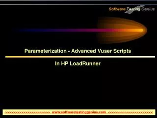 Parameterization - Advanced Vuser Scripts In HP LoadRunner