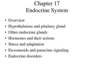 Chapter 17 Endocrine System