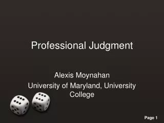 professional judgment