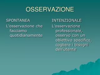 osservazione