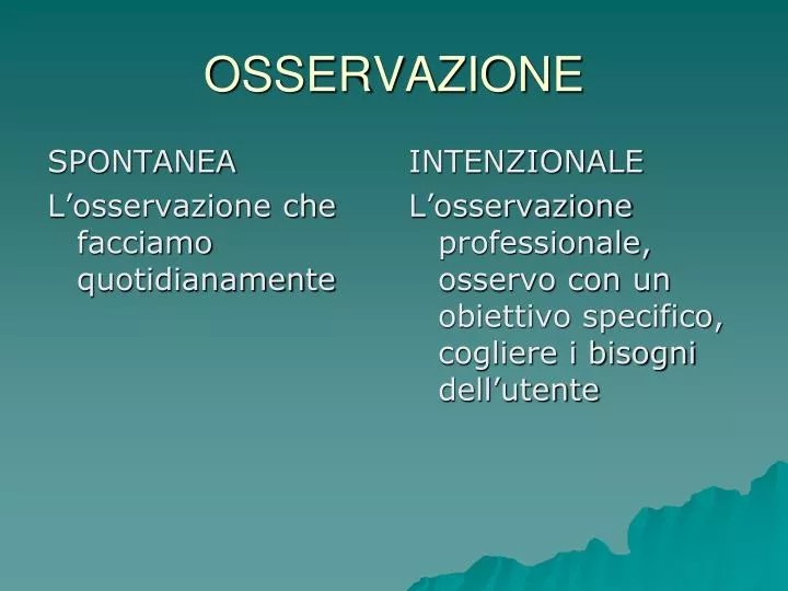 osservazione