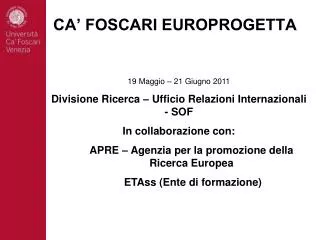 ca foscari europrogetta