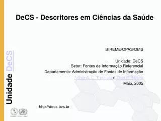 decs descritores em ci ncias da sa de