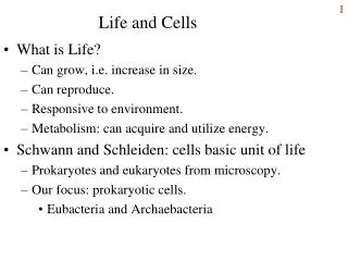 Life and Cells