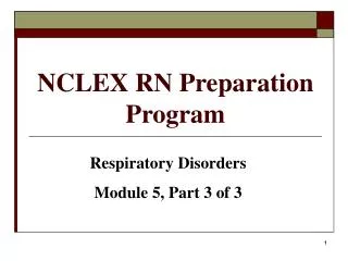 NCLEX RN Preparation Program