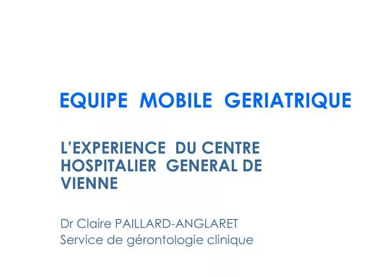 equipe mobile geriatrique