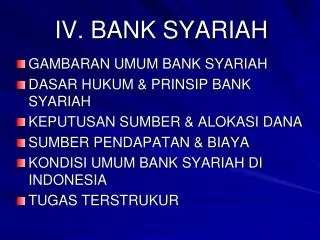 IV. BANK SYARIAH