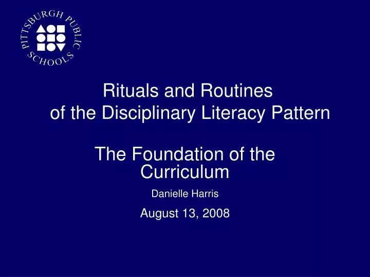 the foundation of the curriculum danielle harris august 13 2008