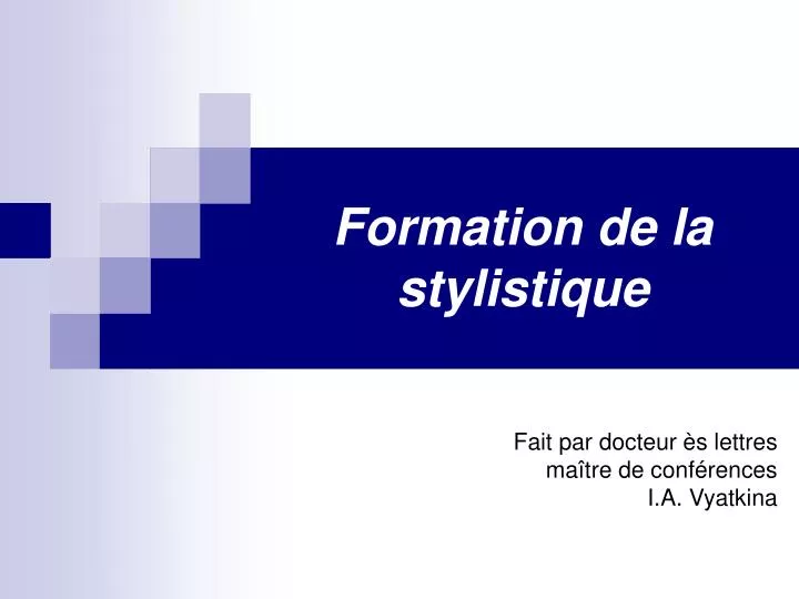 formation de la stylistique