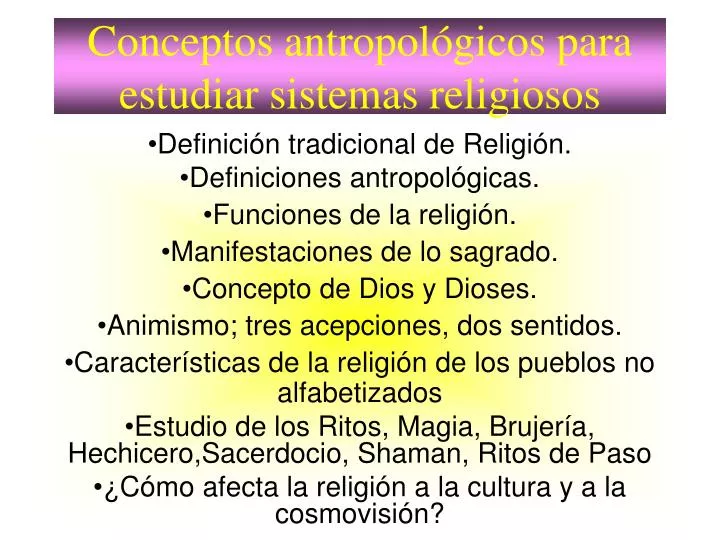 conceptos antropol gicos para estudiar sistemas religiosos