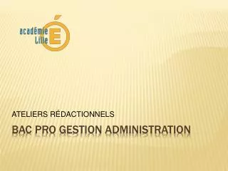BAC PRO Gestion Administration