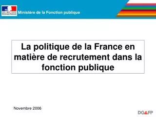 La politique de la France en matière de recrutement dans la fonction publique