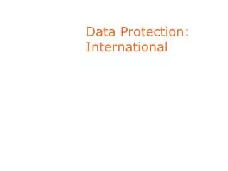 Data Protection: International